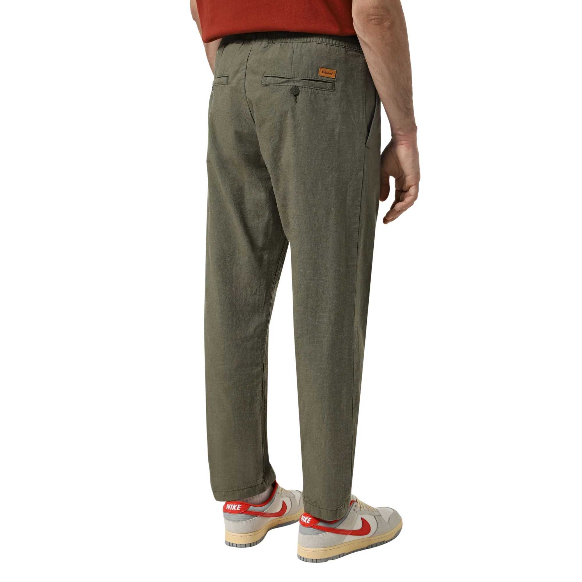 Pantaloni Joggers Uomo in Cotone e Lino Verde scuro - immagine 3