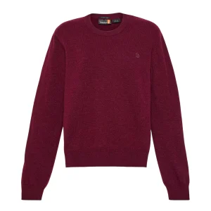 Maglione Donna Girocollo in lana merino Bordeaux