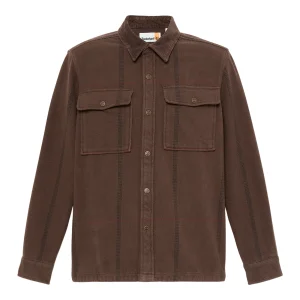 Camicia Uomo Utility con colletto in velluto a coste Marrone