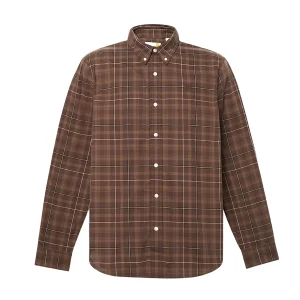 Camicia Uomo elasticizzata a quadri Marrone