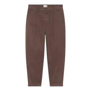 Pantaloni Uomo in Twill Manopesca effetto lavato Marrone