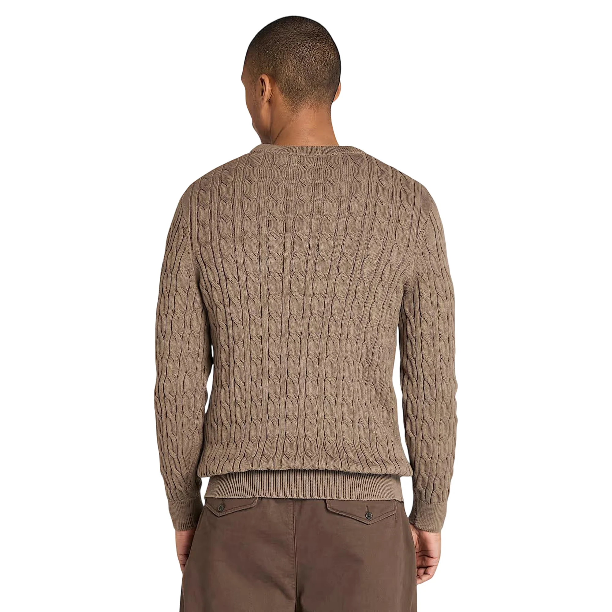Maglione Uomo girocollo a trecce Williams River Marrone - immagine 4
