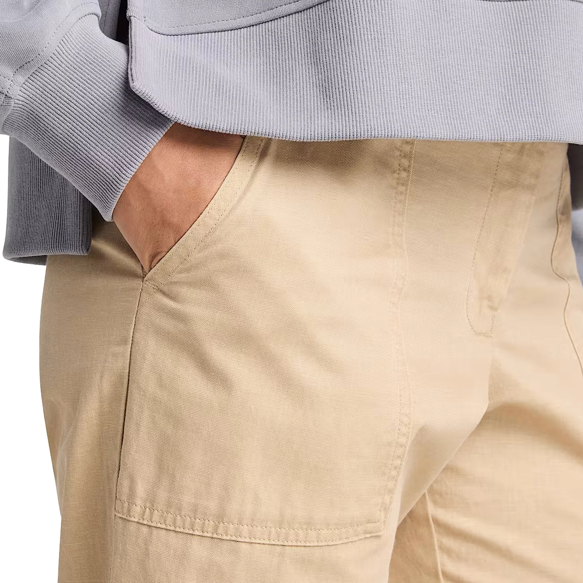 Pantaloni in Lino Utility Fatigue da Donna in beige - immagine 5