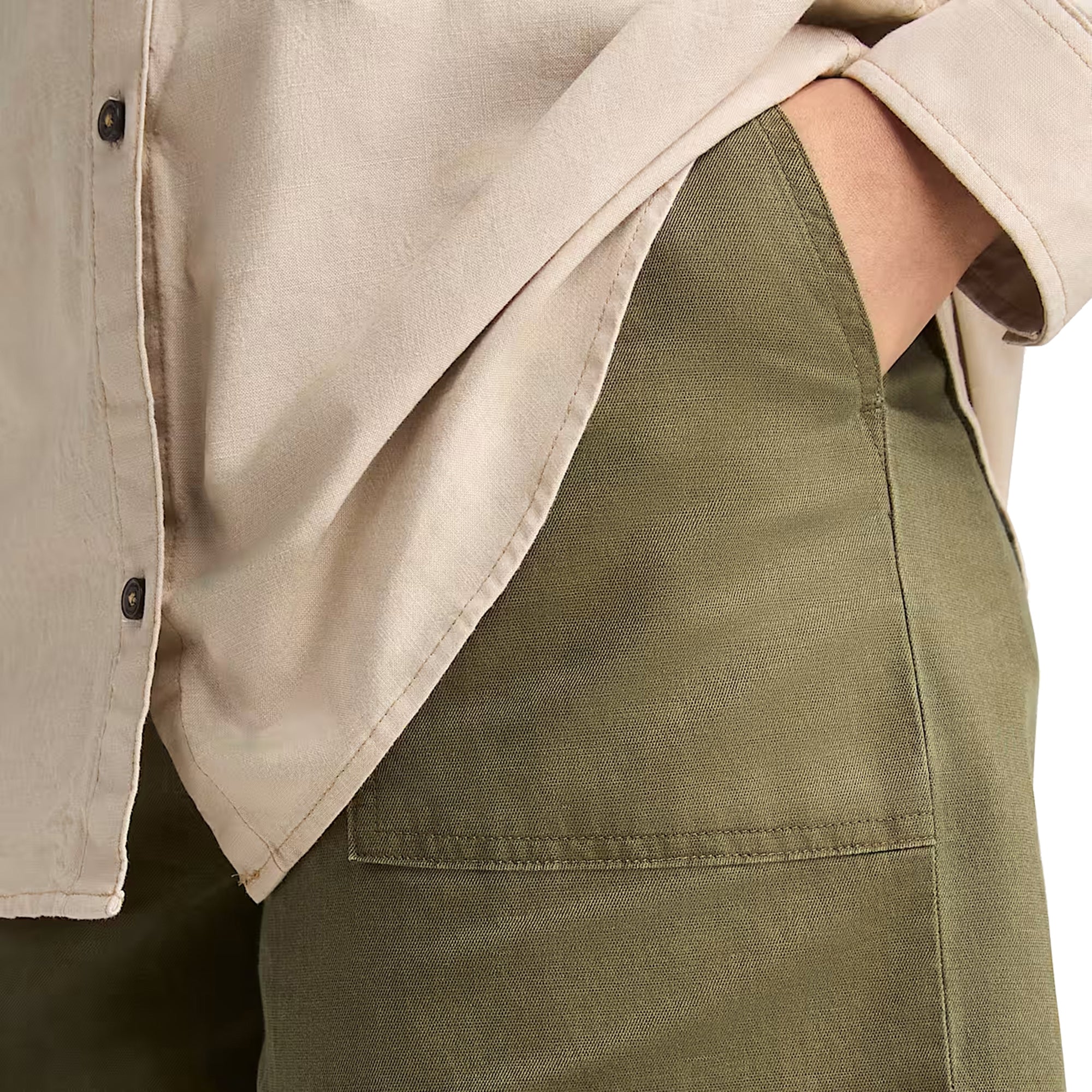 Bermuda in Lino da Donna in Verde - immagine 5