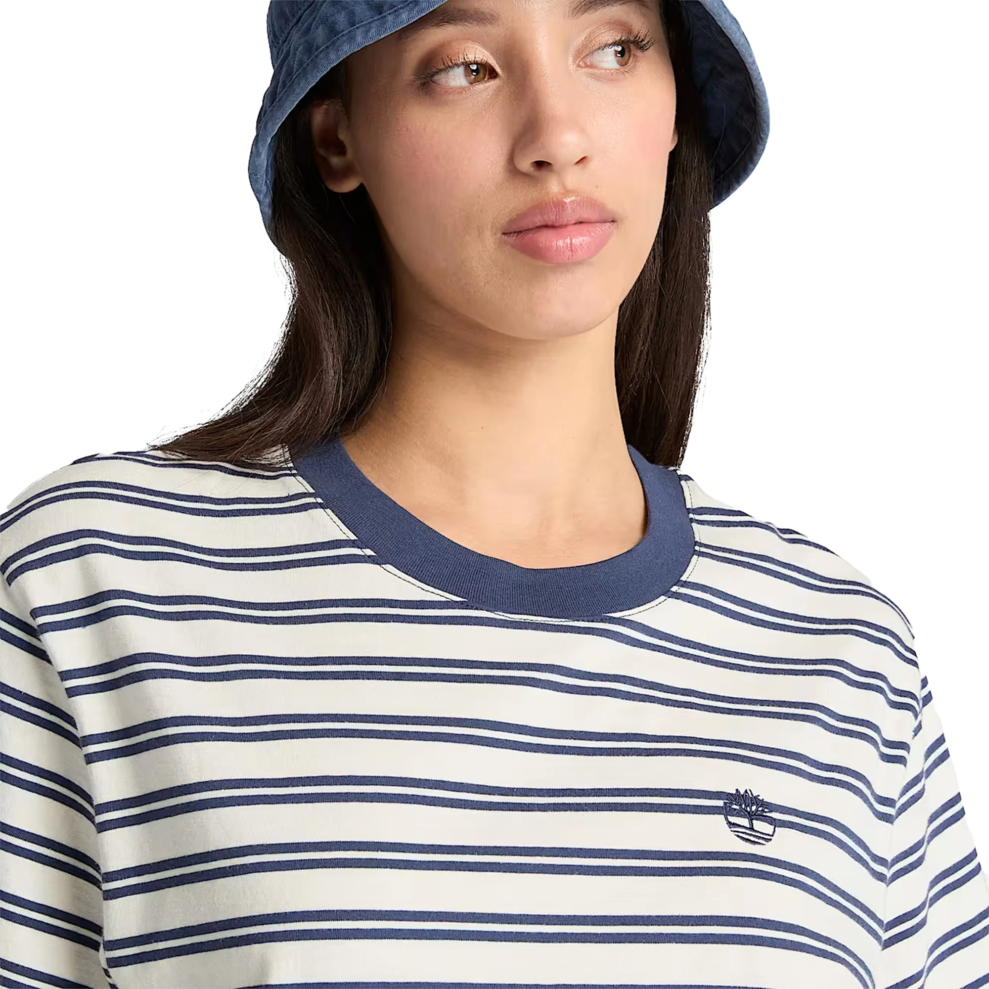 T-shirt a Maniche Corte a Righe Dunstan in Blu - immagine 5