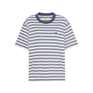 T-shirt a Maniche Corte a Righe Dunstan in Blu