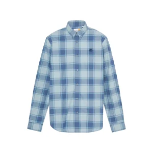 Camicia Uomo a quadri in popeline Blu