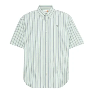 Camicia Uomo a righe con maniche corte verde