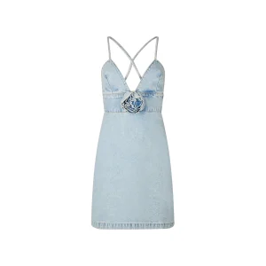 Abito Donna corto in denim con spalline