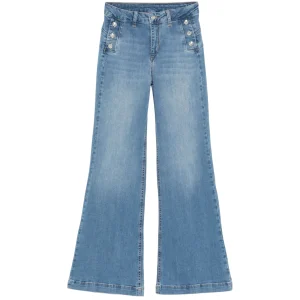 Jeans Donna Svasato con Chiusura a Zip