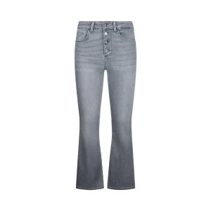 Jeans bootcut Donna a vita alta denim grigio