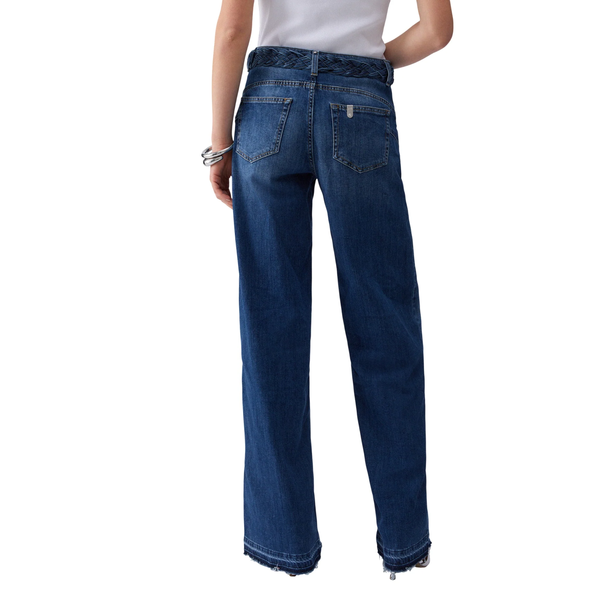 Jeans flare Donna con cintura intrecciata - immagine 4