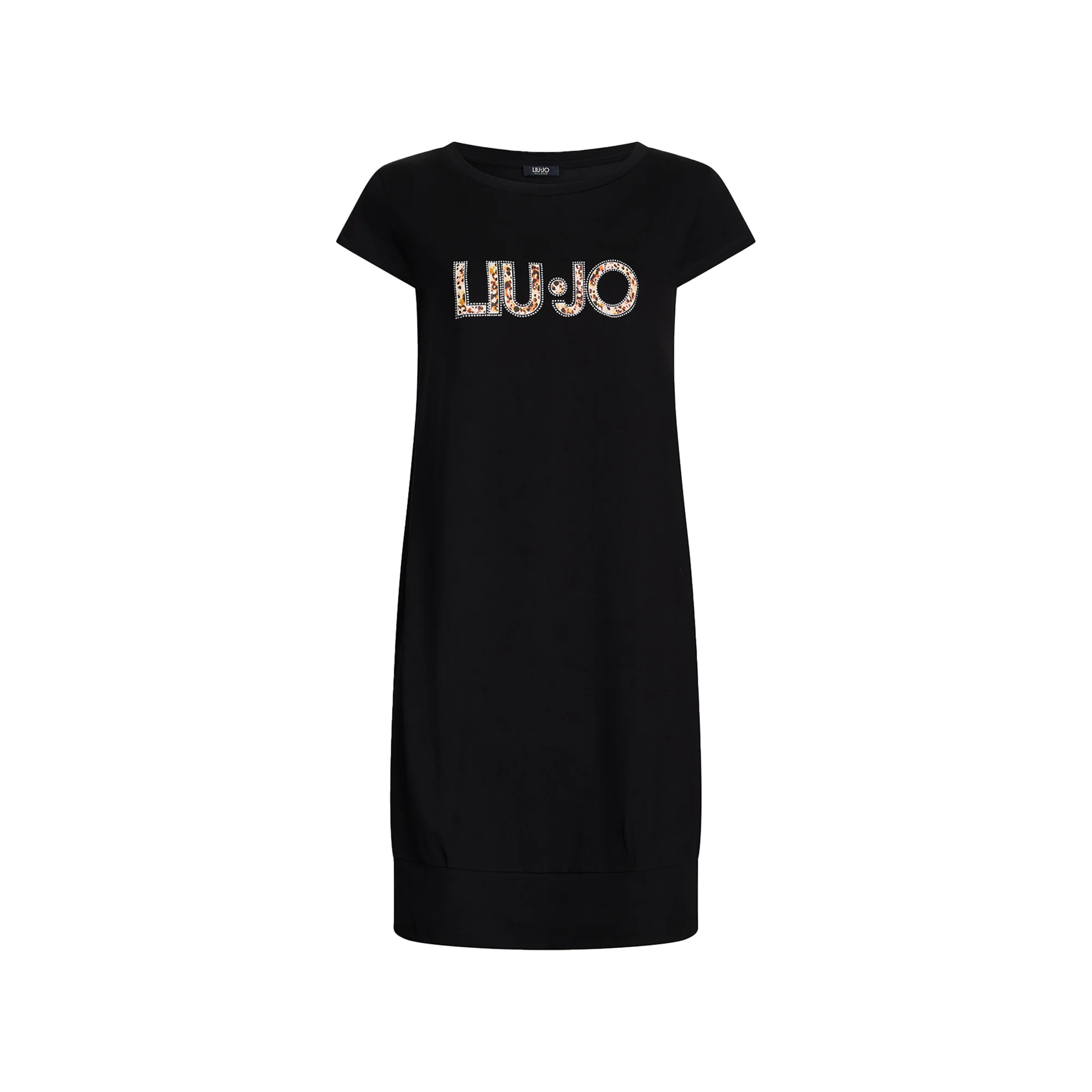 Abito Donna midi nero con logo e strass - immagine 2