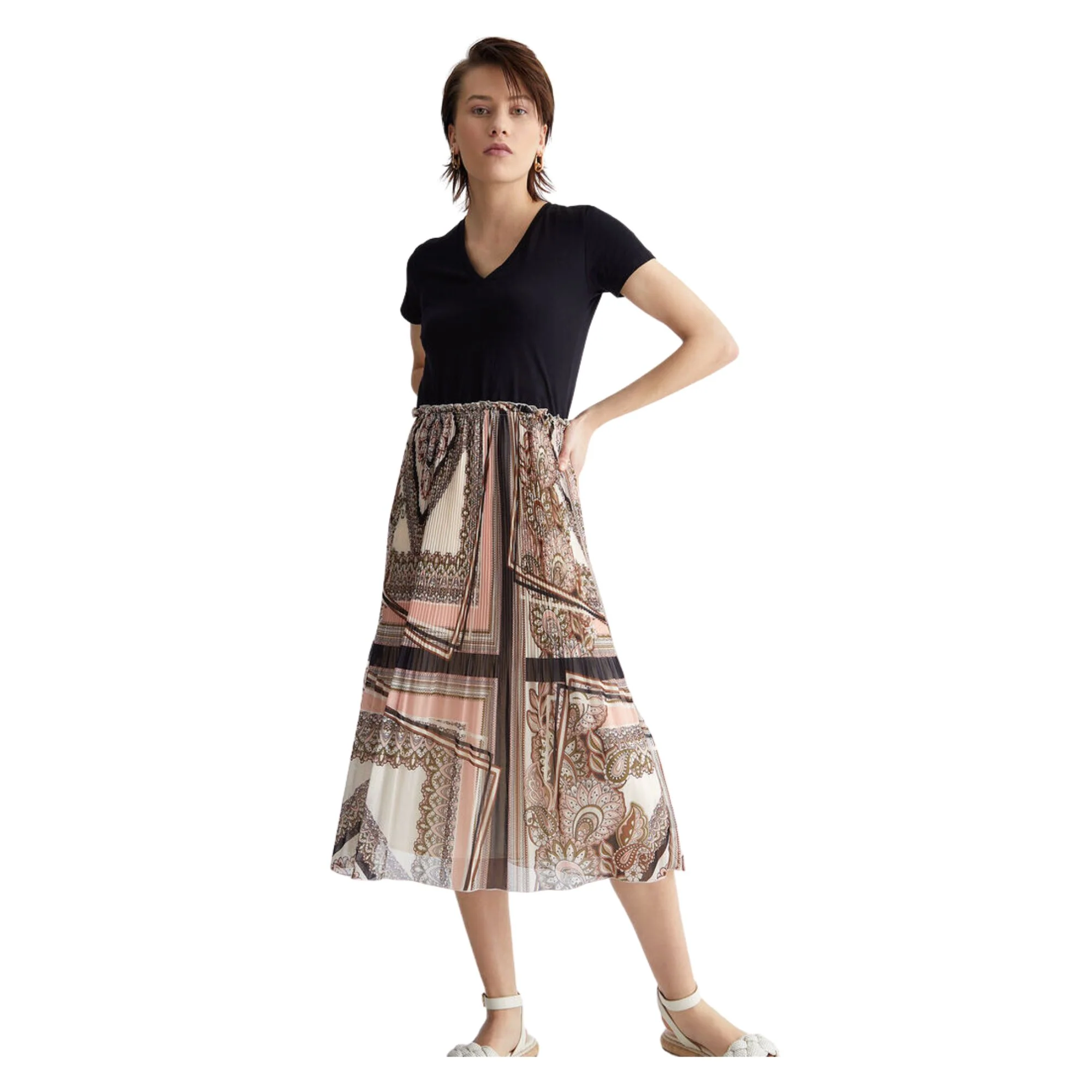 Abito Donna con gonna plissé stampata - immagine 6