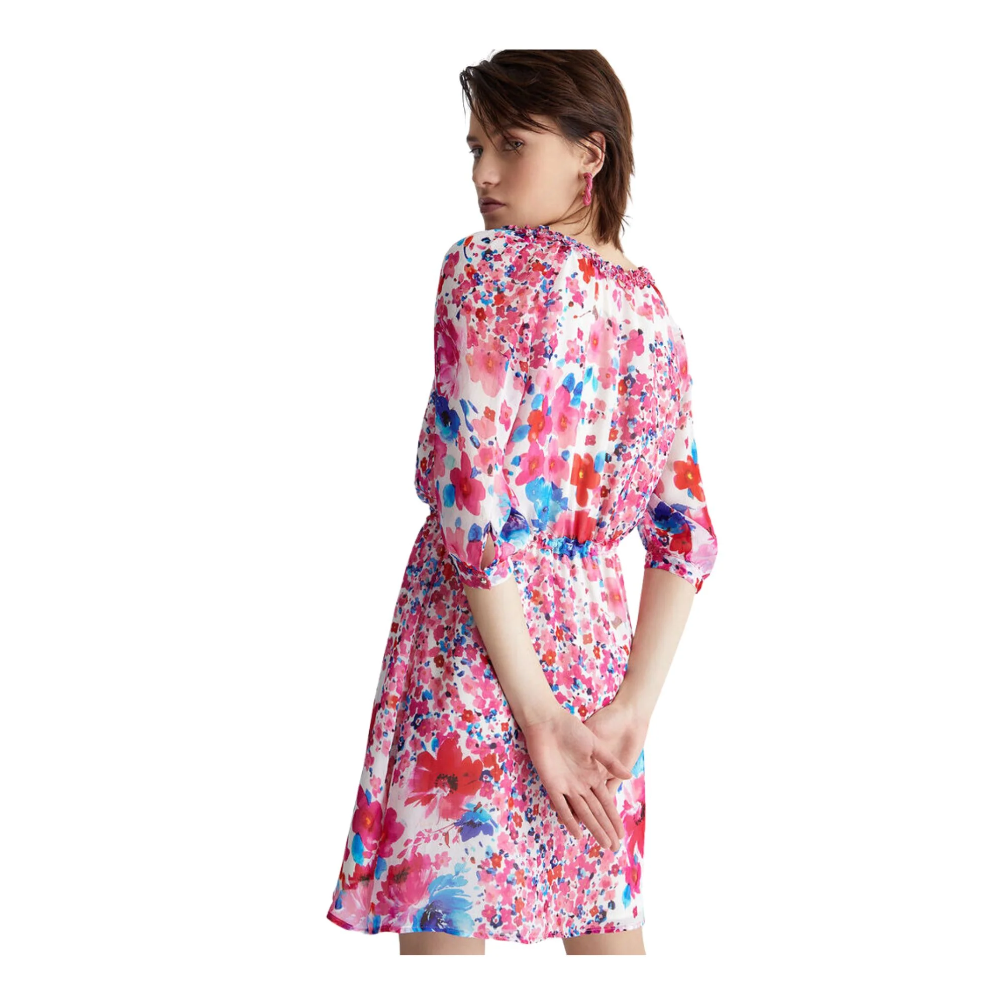 Abito corto Donna fantasia floreale all over - immagine 4