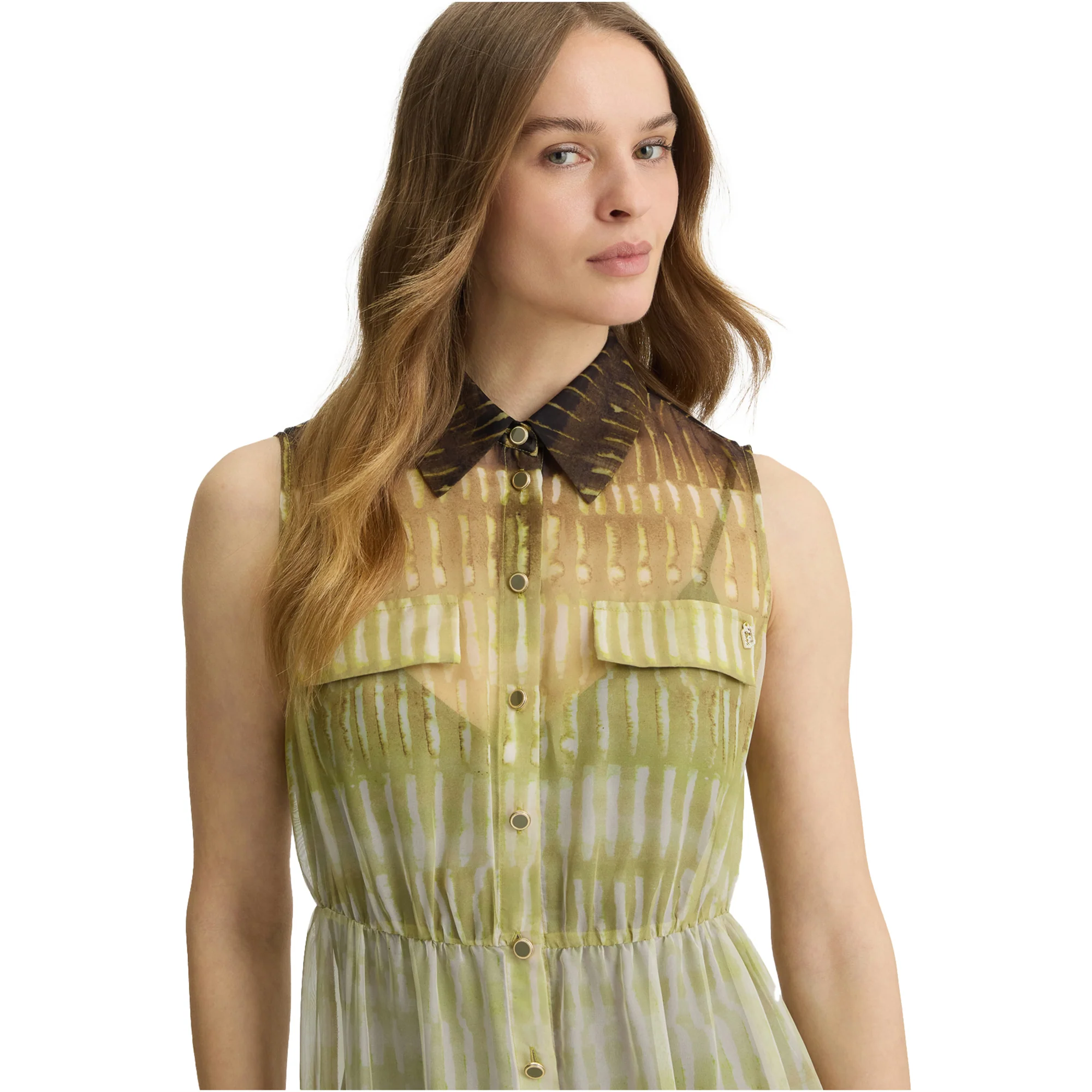 Abito Donna chemisier in chiffon stampato - immagine 5