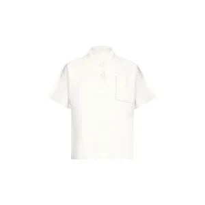 Polo Donna in maglia con perle bianco