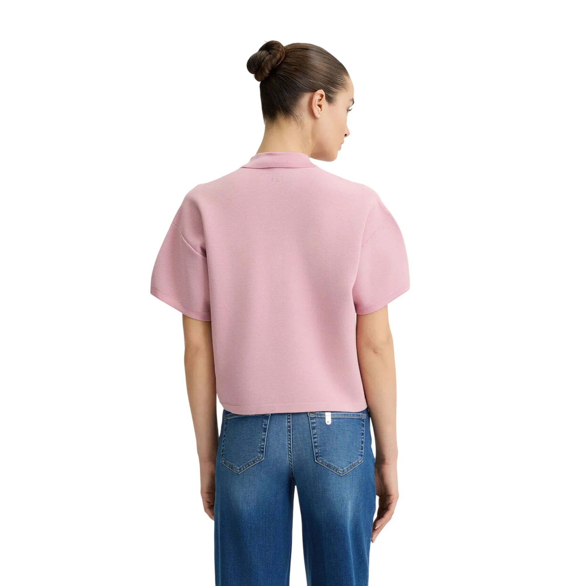 Polo Donna in maglia con perle rosa - immagine 3