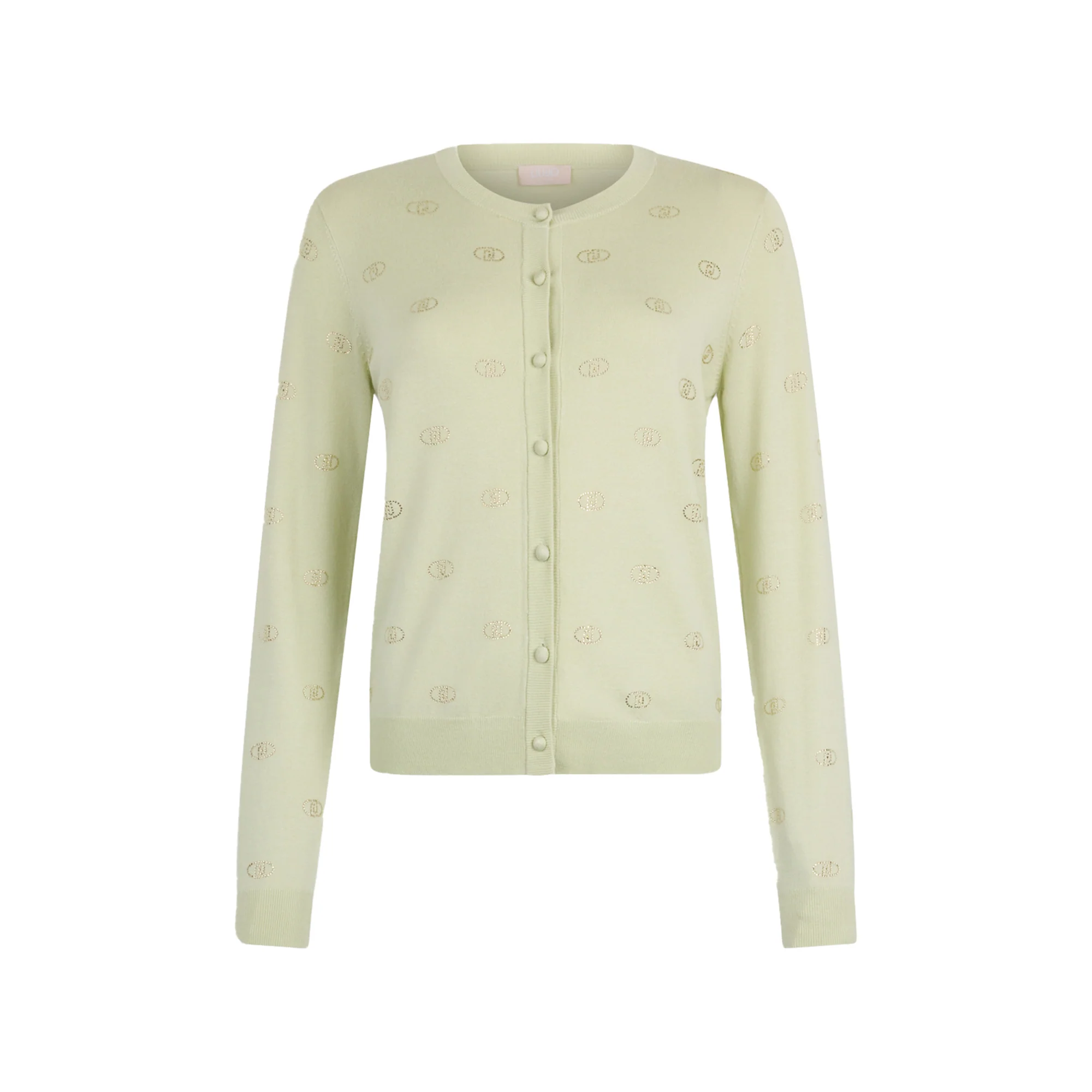 Cardigan Donna con logo e strass Verde - immagine 2