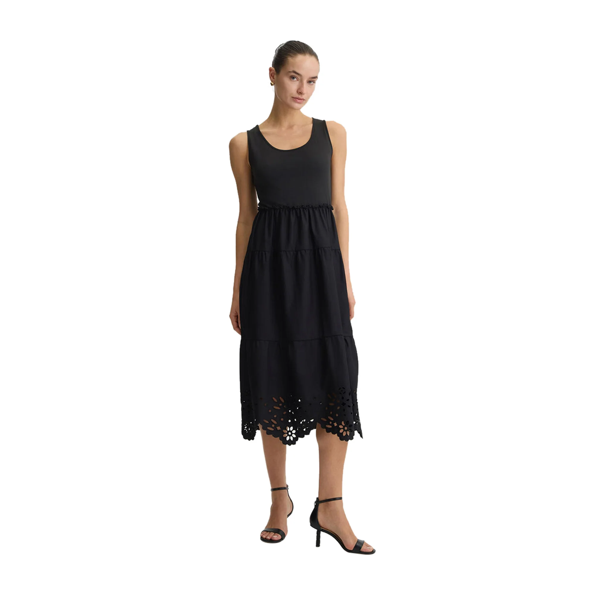 Abito Donna Nero con ricami al fondo - immagine 3