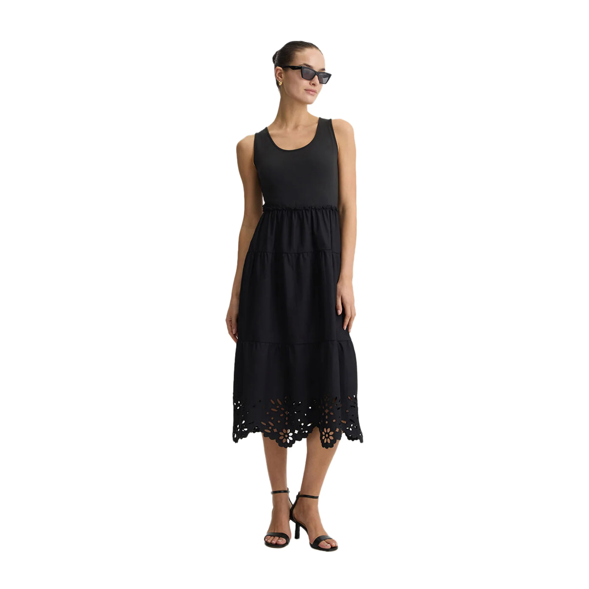 Abito Donna Nero con ricami al fondo - immagine 5