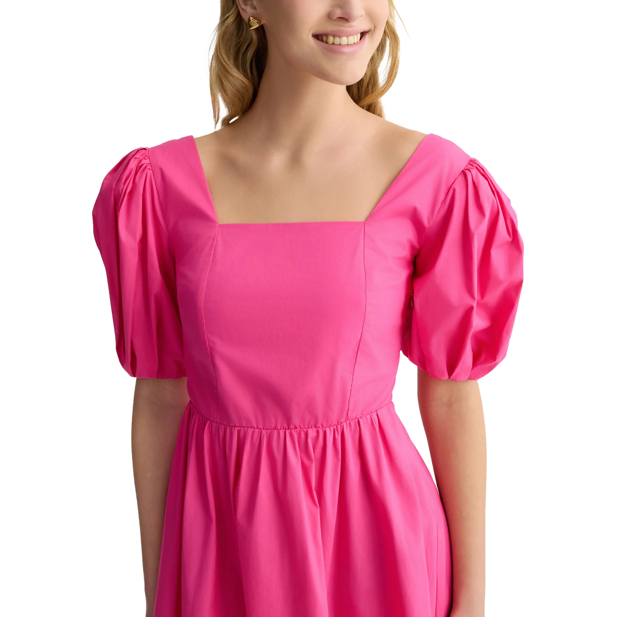 Abito corto Donna in popeline Rosa - immagine 5