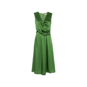 Abito Midi Donna in raso verde