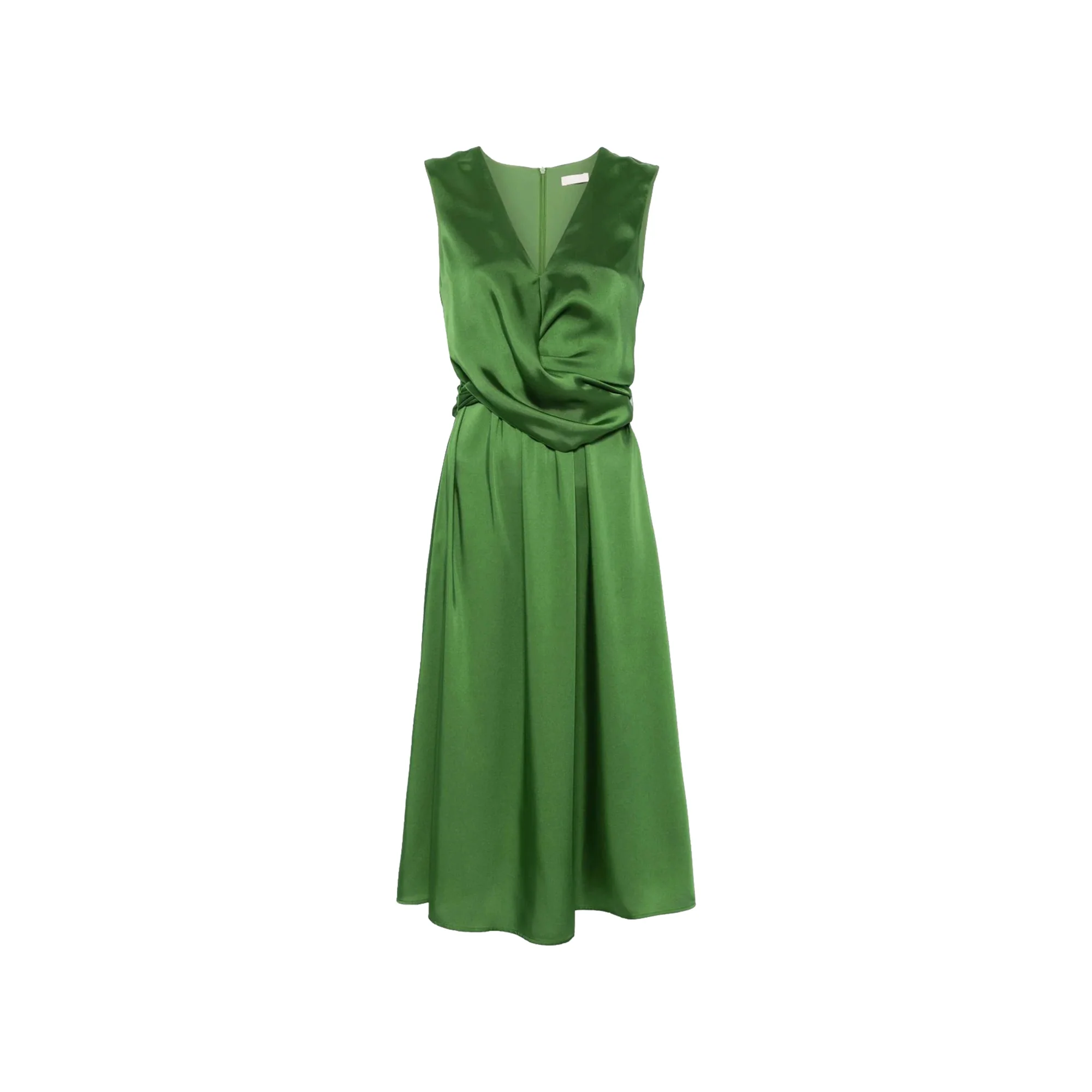 Abito Midi Donna in raso verde - immagine 2