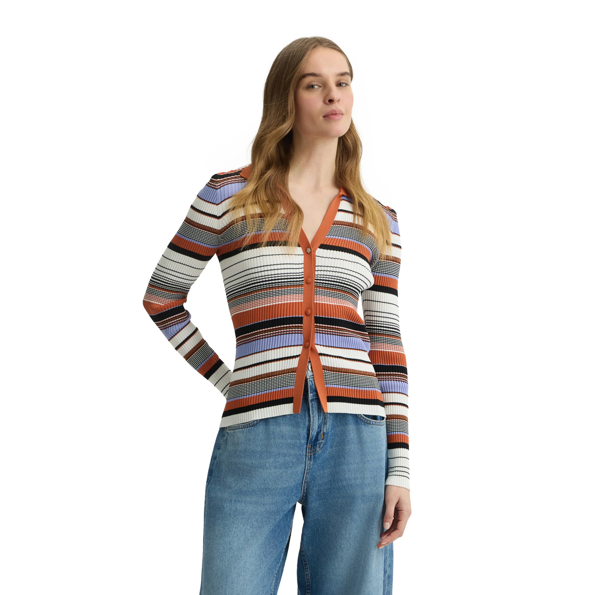 Cardigan Donna in maglia a righe - immagine 3