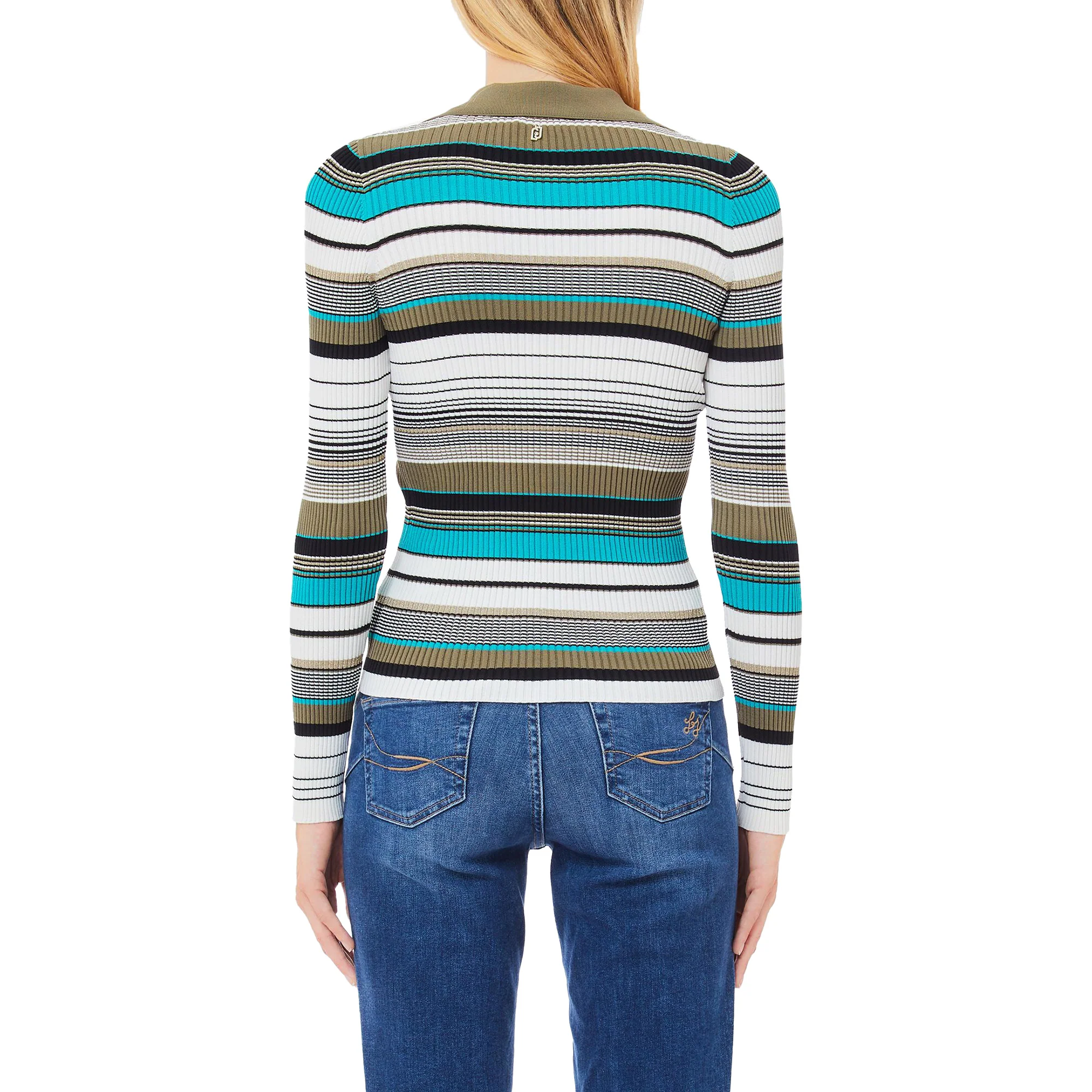 Cardigan Donna in maglia a righe multicolor - immagine 3