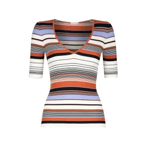 Maglia Donna con motivo a righe multicolor