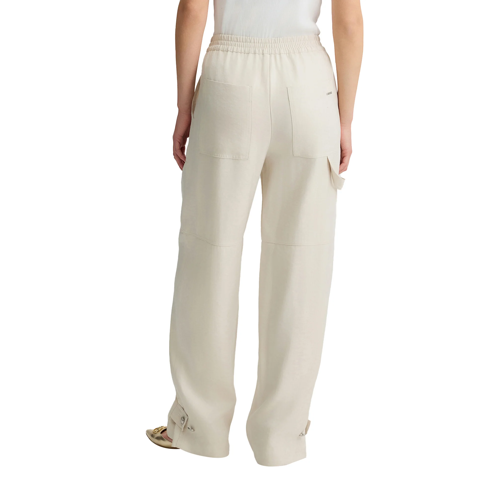 Pantaloni jogging da donna in misto viscosa Beige - immagine 3