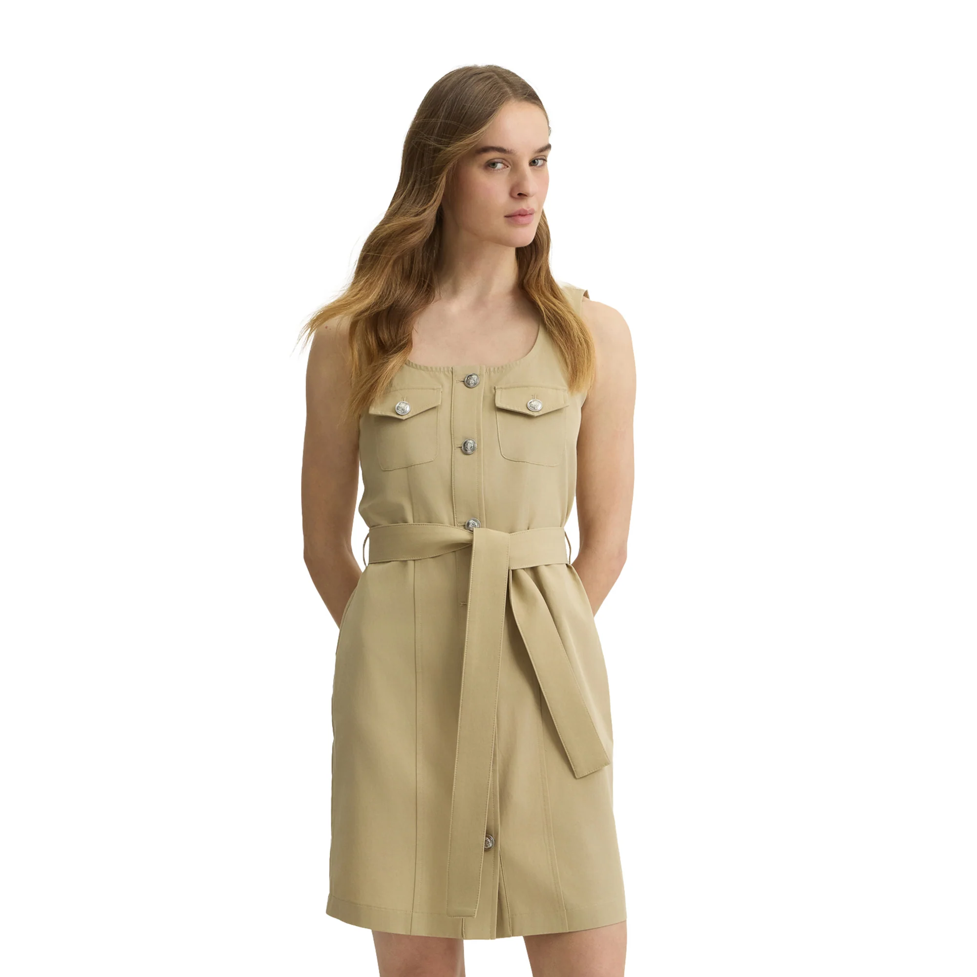 Abito corto Donna in misto cotone Beige - immagine 3