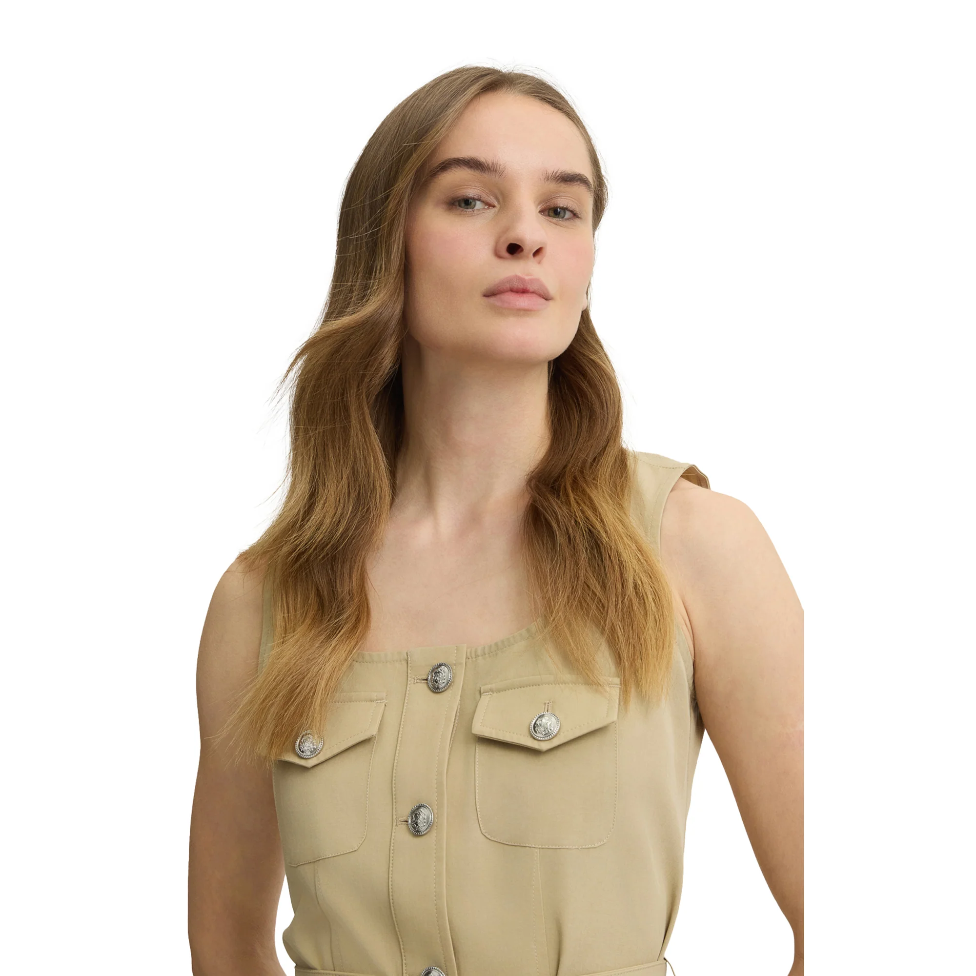 Abito corto Donna in misto cotone Beige - immagine 5