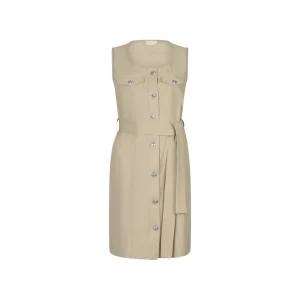 Abito corto Donna in misto cotone Beige