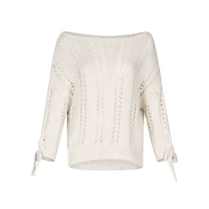 Maglia donna effetto see-through Bianco