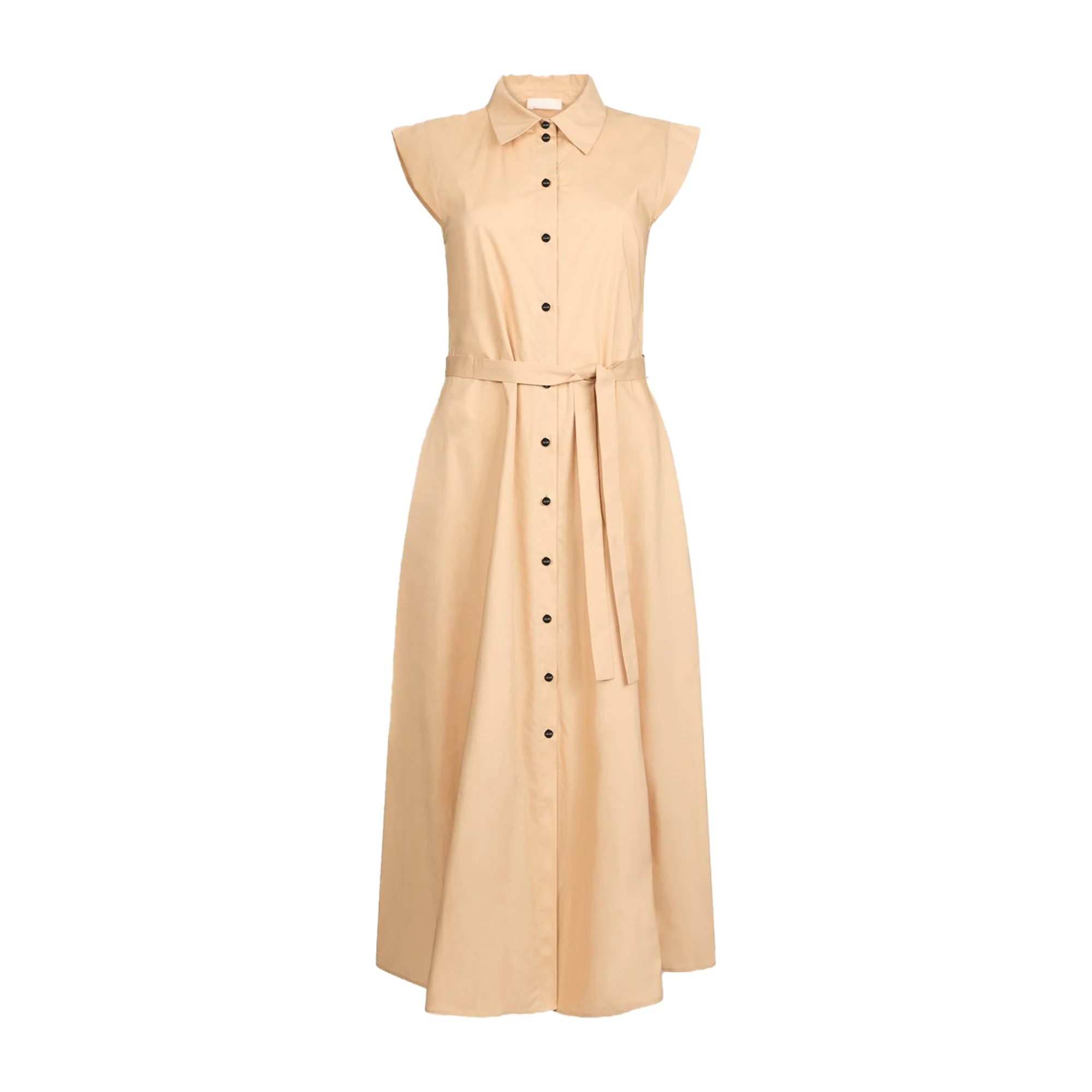 Abito lungo Donna chemisier in popeline Beige - immagine 2