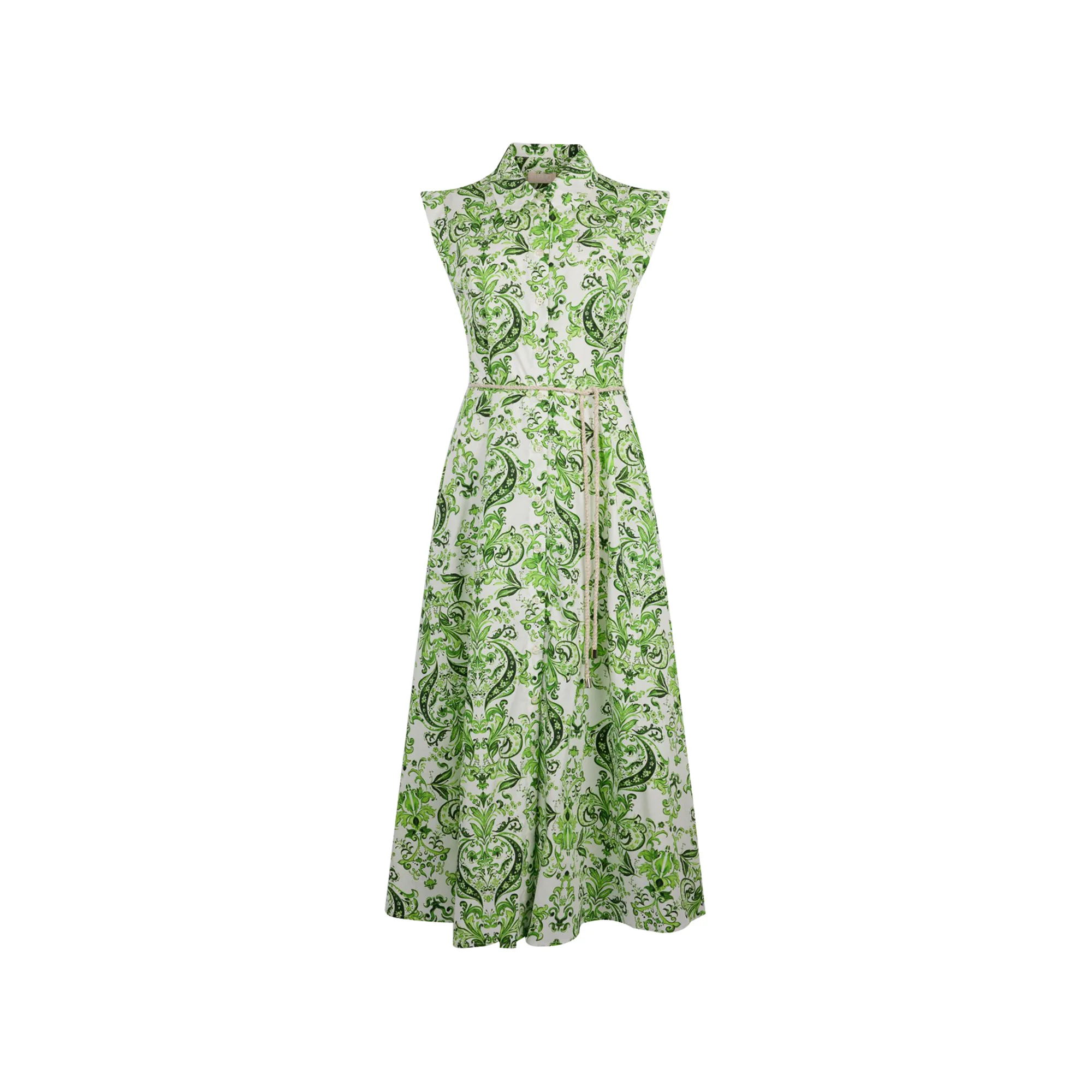 Abito lungo Donna chemisier stampa floreale Verde - immagine 2