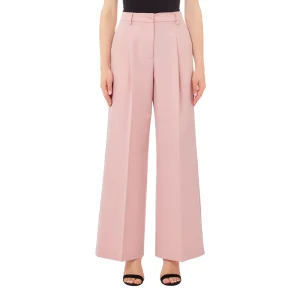 Pantaloni Flare da Donna in tinta unita rosa