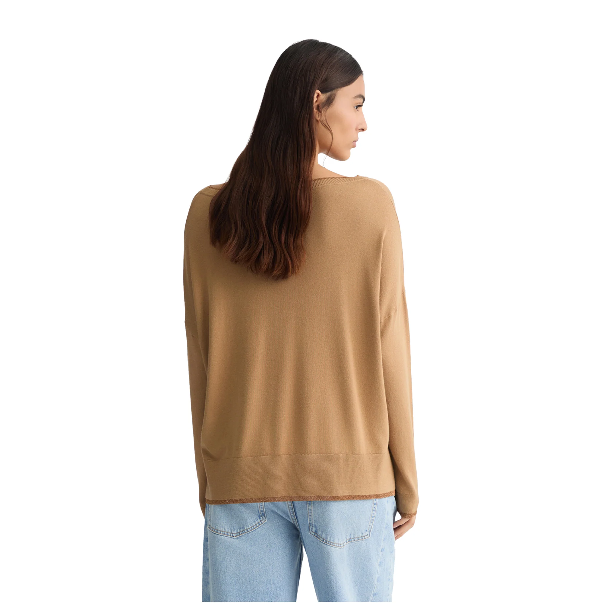 Maglia Donna Beige con interventi in lurex - immagine 4