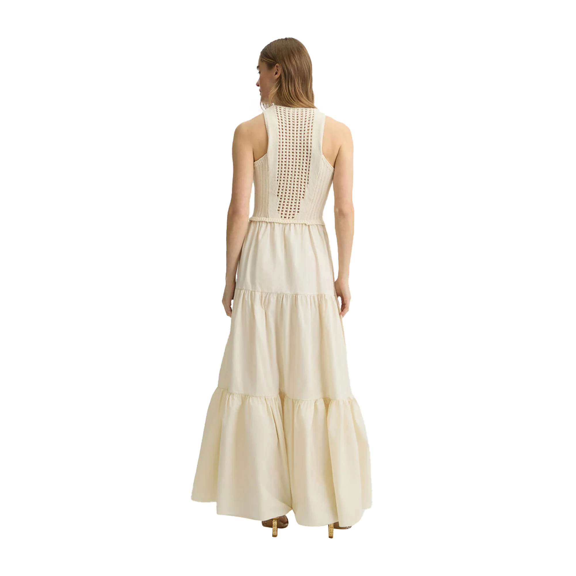 Abito lungo Donna in cotone beige - immagine 5