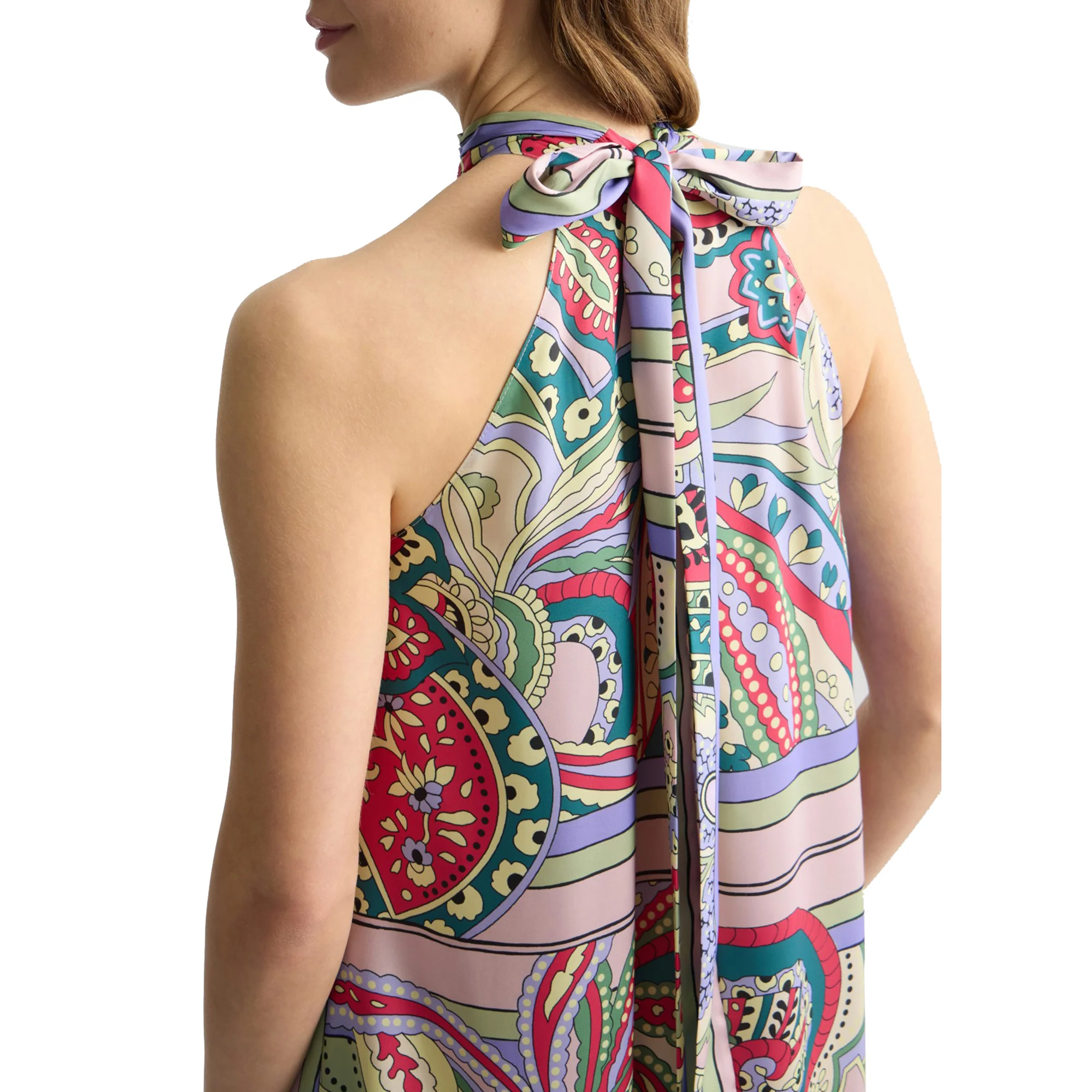 Abito lungo Donna in raso con fantasia - immagine 5