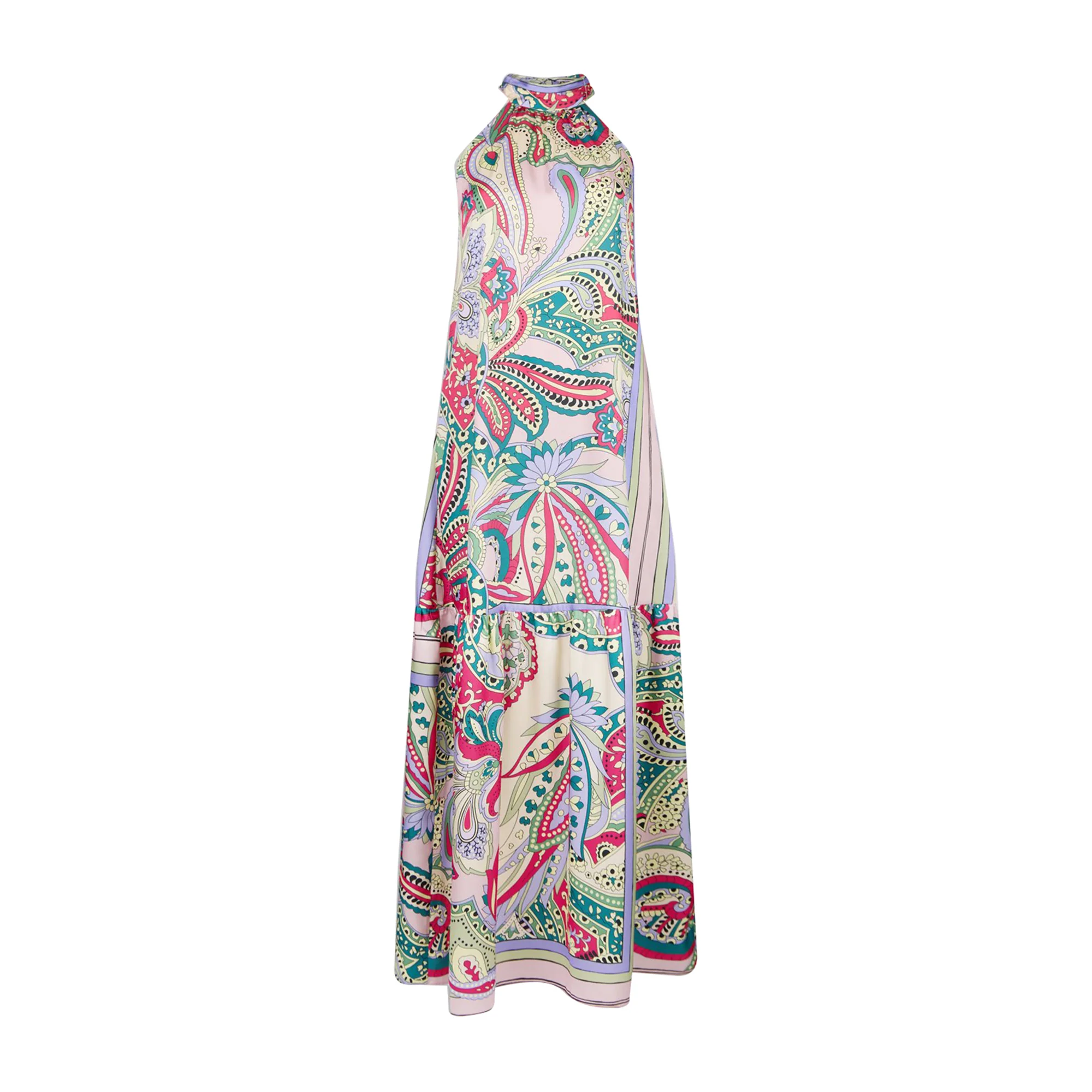 Abito lungo Donna in raso con fantasia - immagine 2