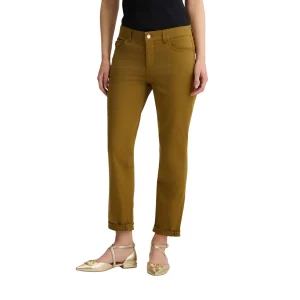 Pantaloni donna skinny cropped Marrone