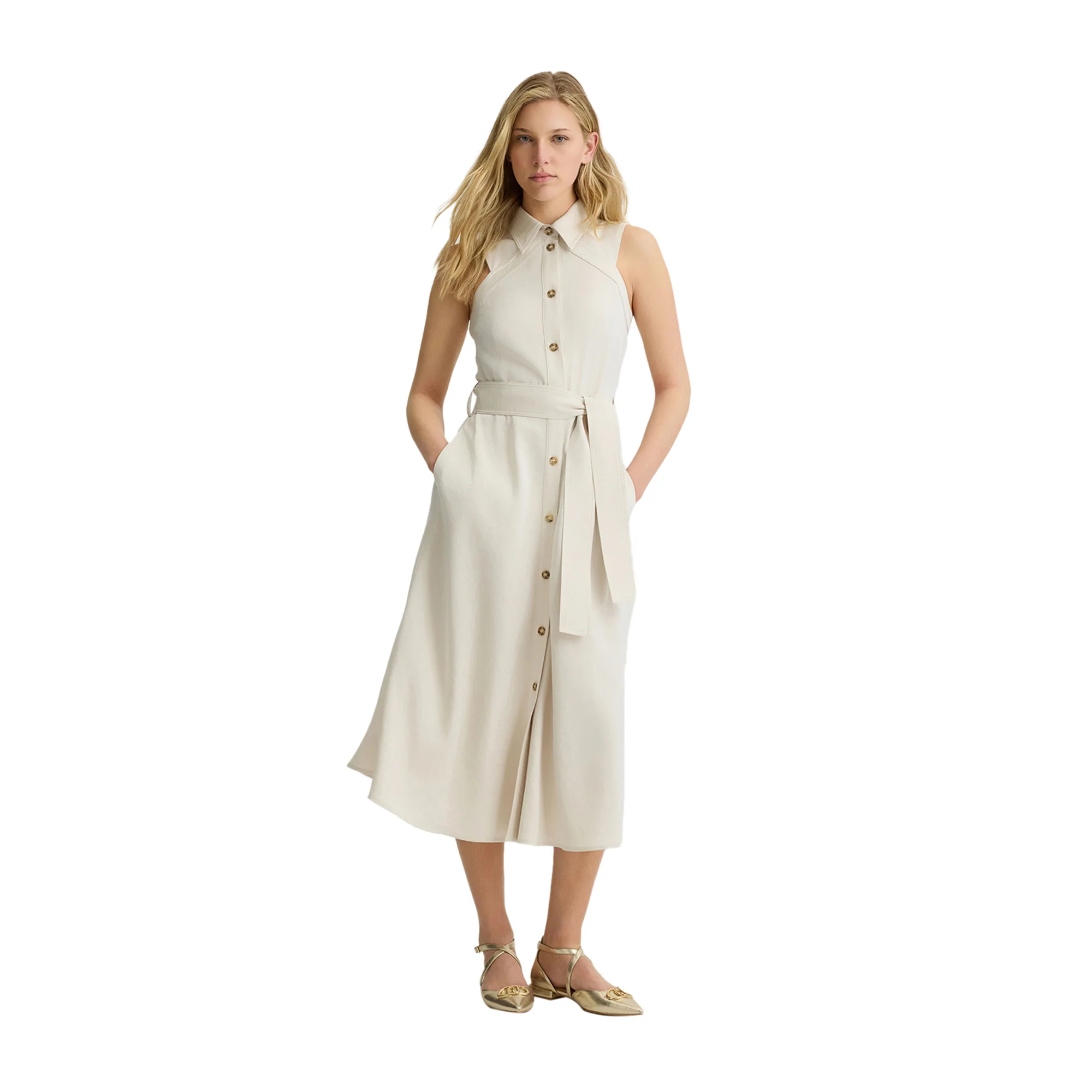 Abito chemisier Midi da Donna con cintura