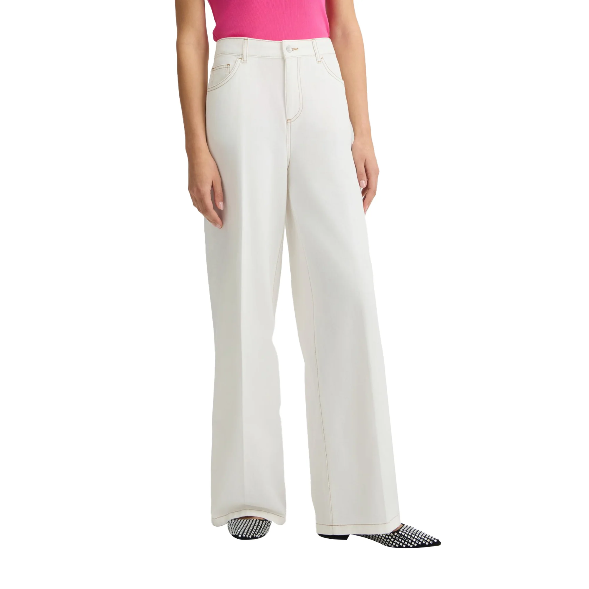 Jeans Flare Donna con dettagli crochet Bianco - immagine 3