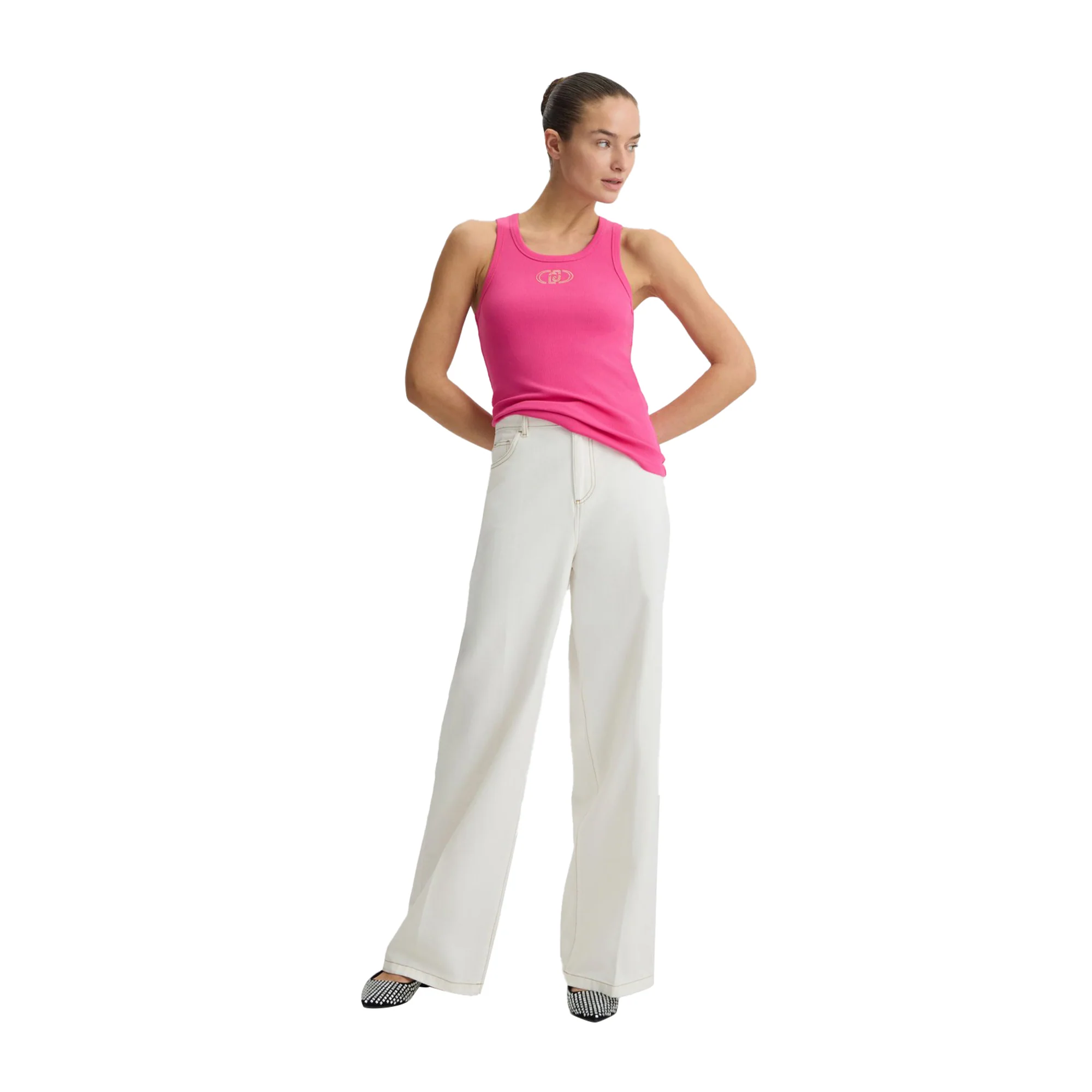 Jeans Flare Donna con dettagli crochet Bianco - immagine 6