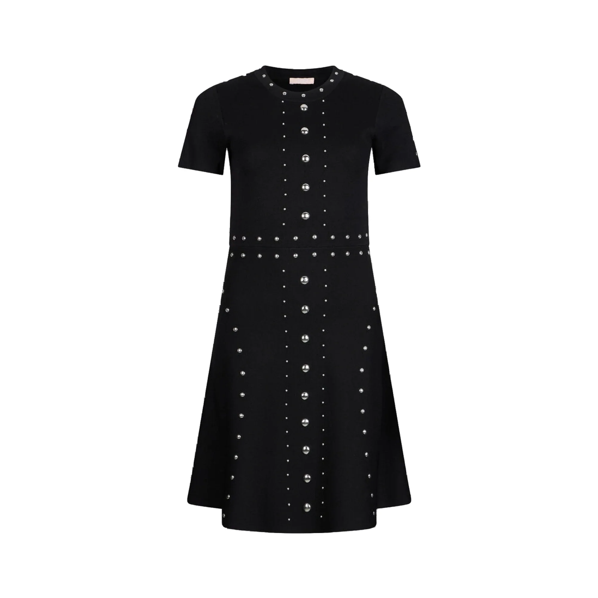 Abito corto Donna in maglia nera con borchie - immagine 2