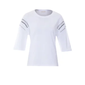 T-shirt Donna con applicazioni sulle maniche