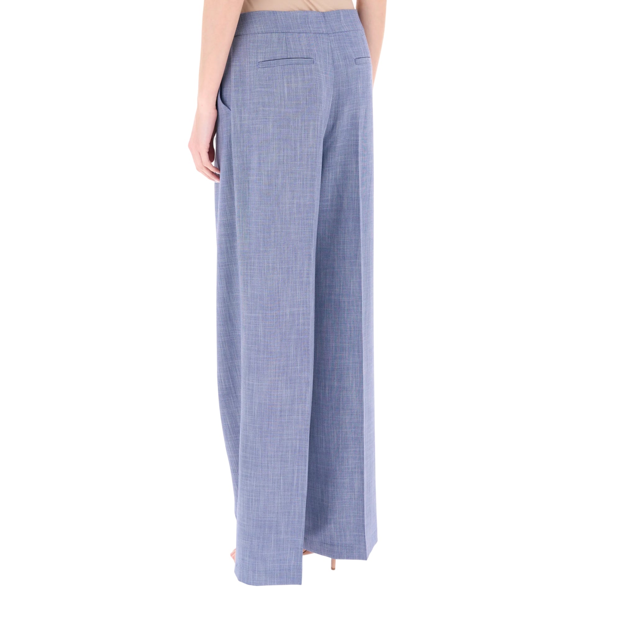 Pantaloni lunghi azzurri con pieghe - immagine 4